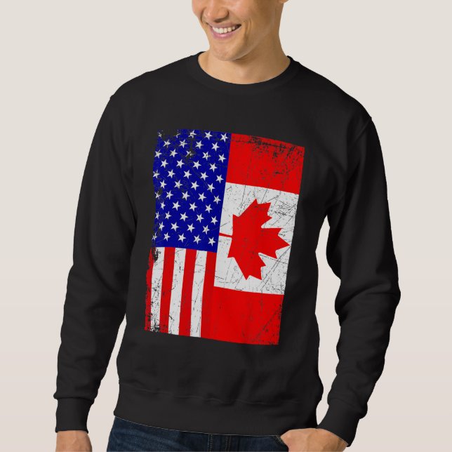 Sudadera Canadian American Shirt USA Canada Flag 4th Of Jul (Anverso)