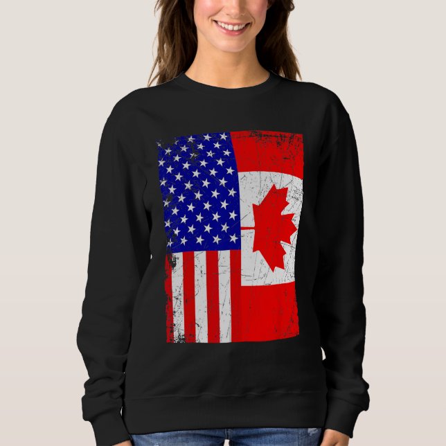 Sudadera Canadian American Shirt USA Canada Flag 4th Of Jul (Anverso)