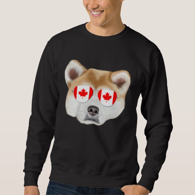 Sudadera Canadian Flag Akita Dog Canada Pocket (Anverso)