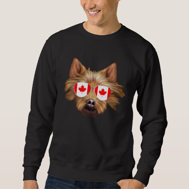 Sudadera Canadian Flag Australian Terrier Dog Canada Pocket (Anverso)