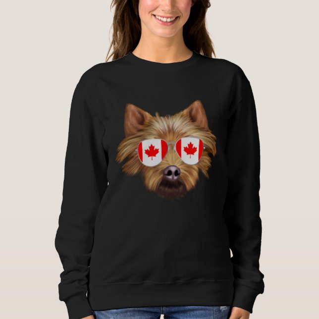 Sudadera Canadian Flag Australian Terrier Dog Canada Pocket (Anverso)