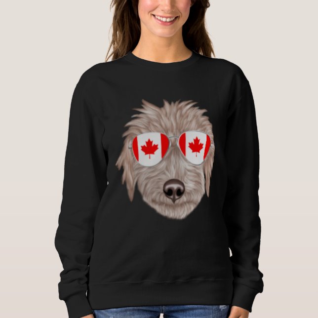 Sudadera Canadian Flag Bedlington Terrier Dog Canada Pocket (Anverso)