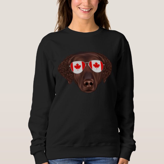 Sudadera Canadian Flag Curly Coated Retriever Dog Canada Po (Anverso)