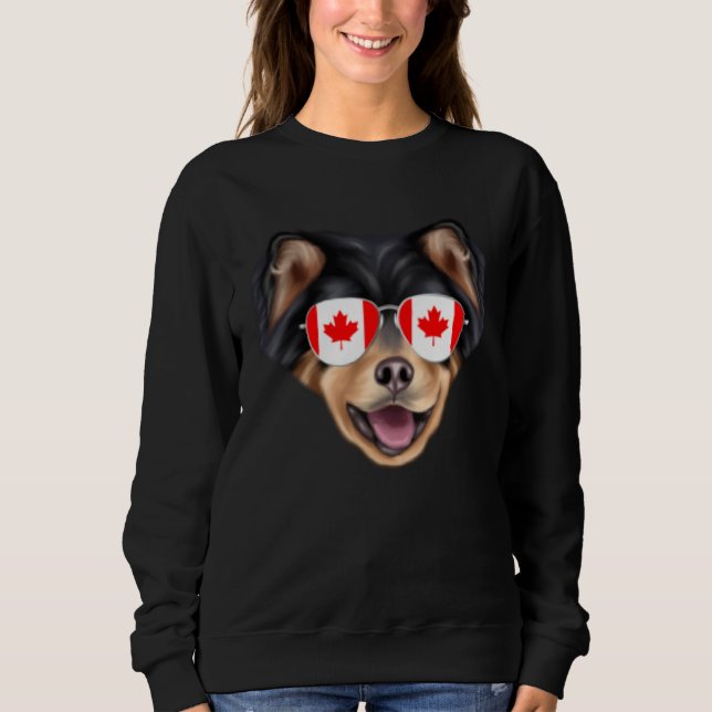 Sudadera Canadian Flag Finnish Lapphund Dog Canada Pocket (Anverso)