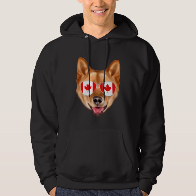 Sudadera Canadian Flag Finnish Spitz Dog Canada Pocket (Anverso)