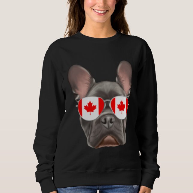 Sudadera Canadian Flag French Bulldog Dog Canada Pocket (Anverso)