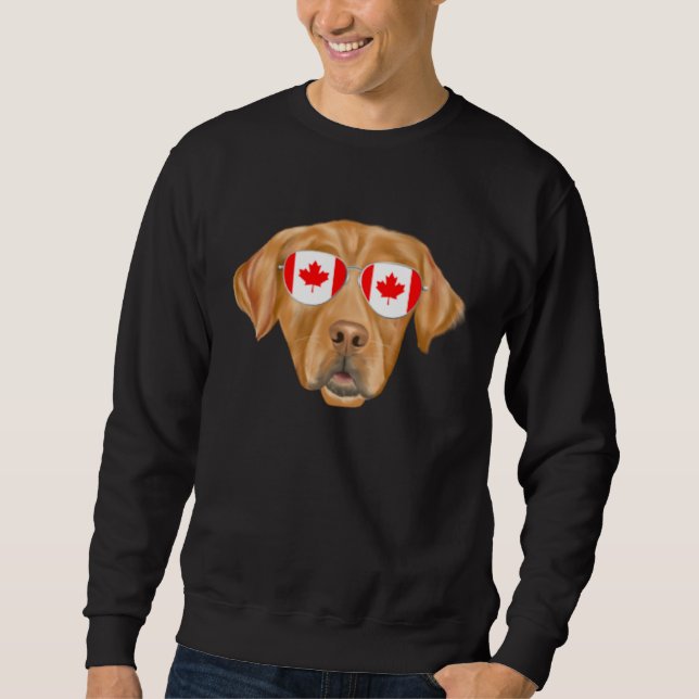 Sudadera Canadian Flag Golden Retriever Dog Canada Pocket (Anverso)