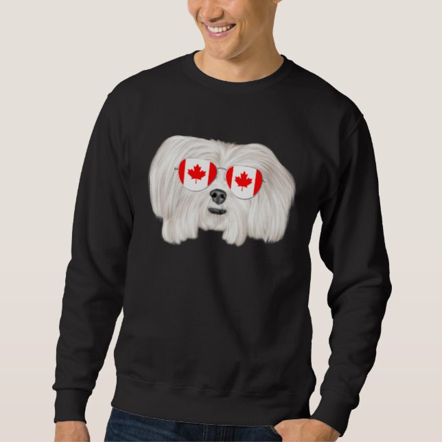 Sudadera Canadian Flag Maltese Dog Canada Pocket (Anverso)