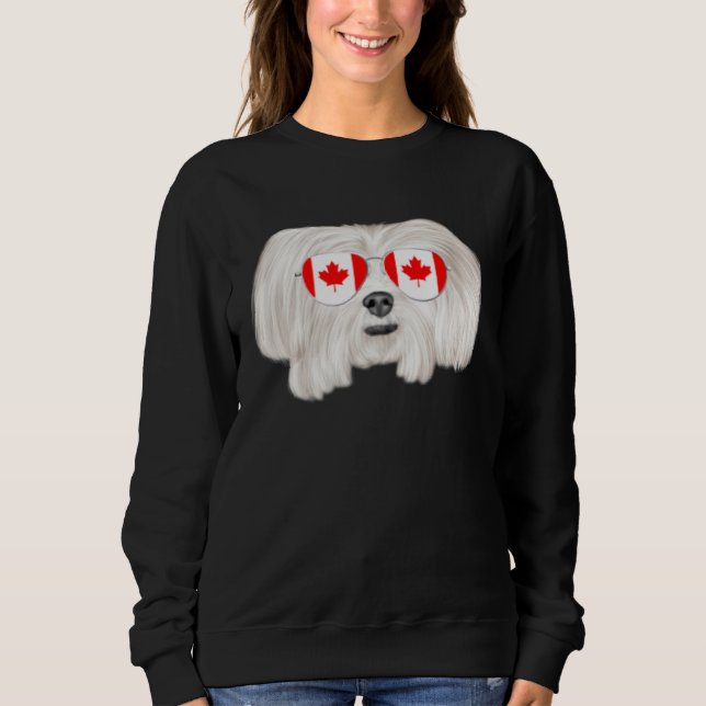 Sudadera Canadian Flag Maltese Dog Canada Pocket (Anverso)