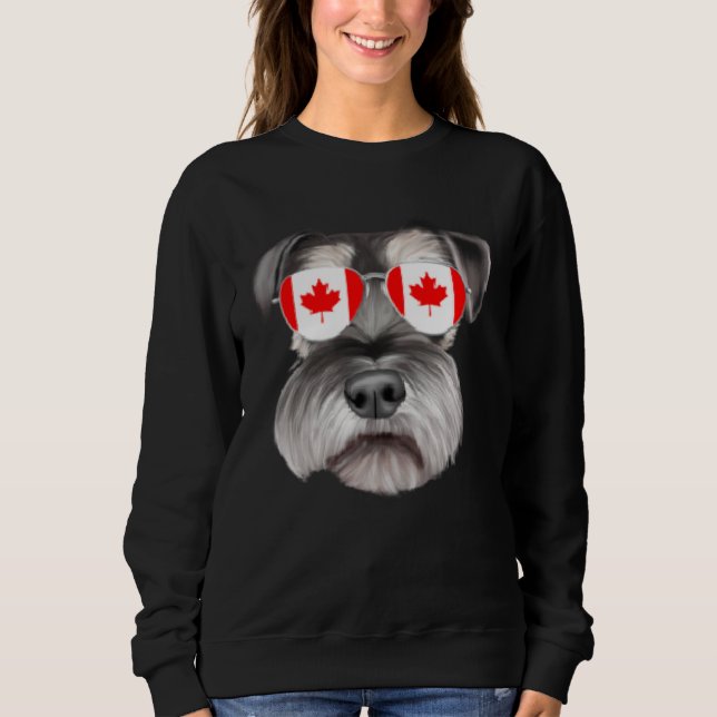 Sudadera Canadian Flag Miniature Schnauzer Dog Canada Pocke (Anverso)
