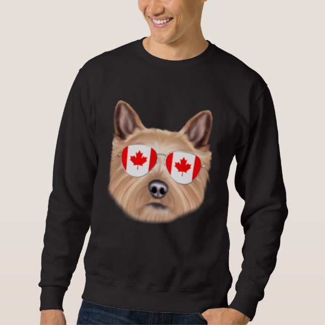 Sudadera Canadian Flag Norwich Terrier Dog Canada Pocket (Anverso)