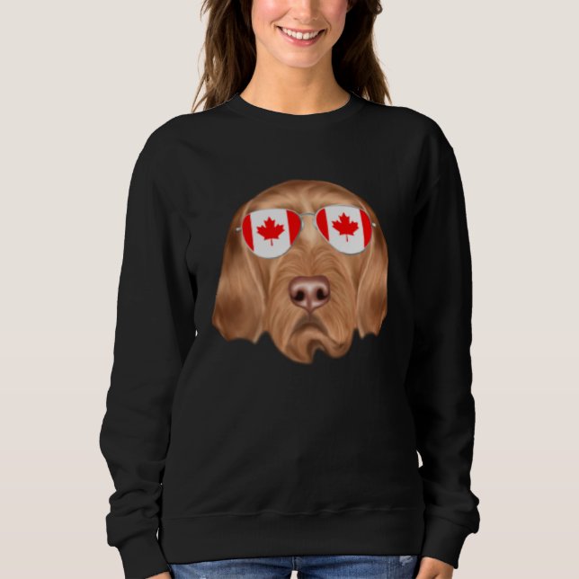 Sudadera Canadian Flag Wirehaired Vizsla Dog Canada Pocket (Anverso)