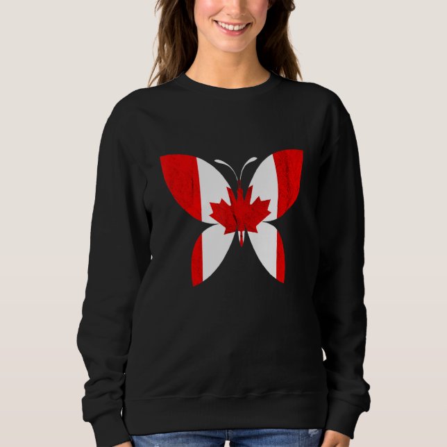 Sudadera Canadian Pride Butterfly Maple Leaf Canadian Flag  (Anverso)