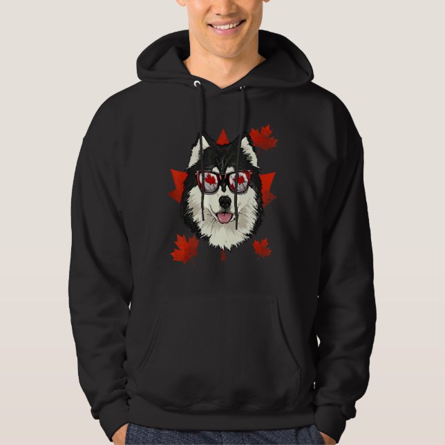 Sudadera Canadiense Alaskan Malamute Maple Tree Leaf Canada (Anverso)