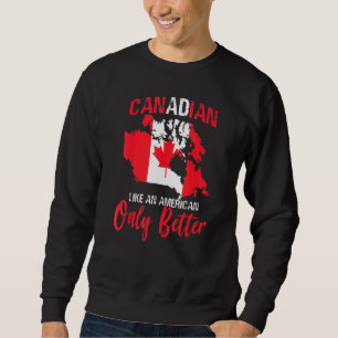 Sudadera Canadiense Como Estadounidense Mejor Día De Canadá