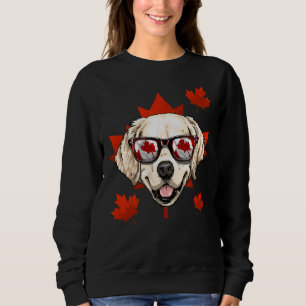 Sudadera Canadiense Golden Retriever Maple Leaf Patriotic C