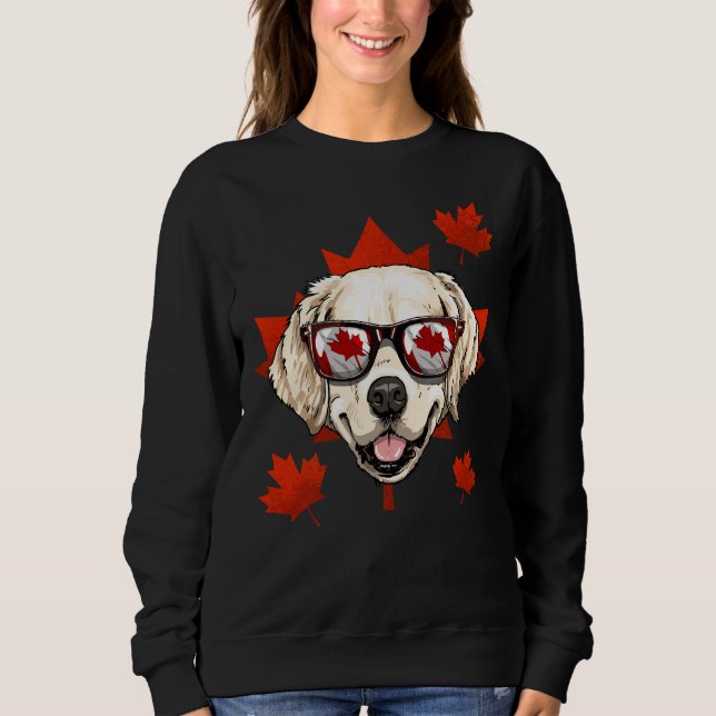 Sudadera Canadiense Golden Retriever Maple Leaf Patriotic C (Anverso)