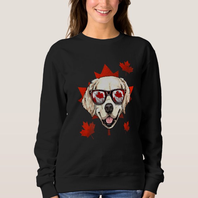 Sudadera Canadiense Golden Retriever Maple Leaf Patriotic C (Anverso)