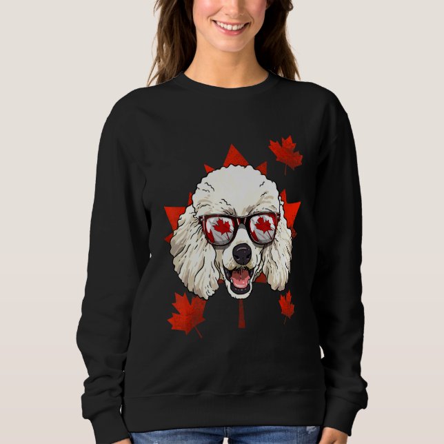 Sudadera Canadiense Poodle Dog Maple Leaf Patriotic Canada  (Anverso)