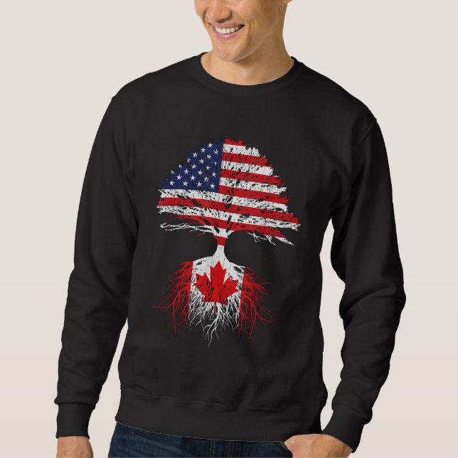 Sudadera Canadiense Roots American Grown Canada Flag Hombre (Anverso)