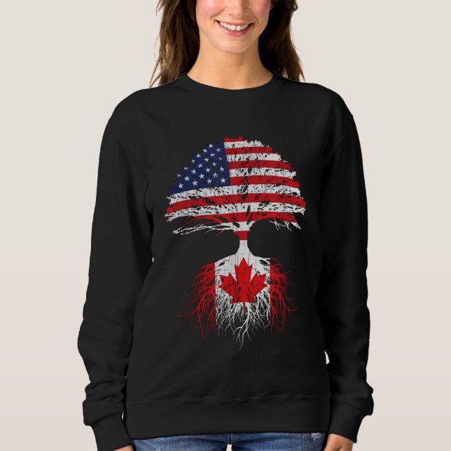 Sudadera Canadiense Roots American Grown Canada Flag Hombre (Anverso)