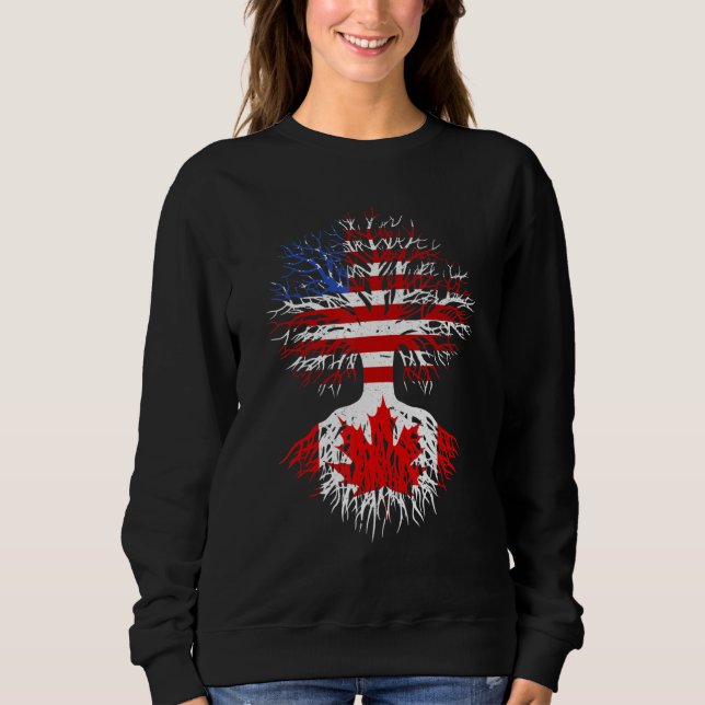 Sudadera Canadiense Roots American Grown Canada Flag Men Wo (Anverso)