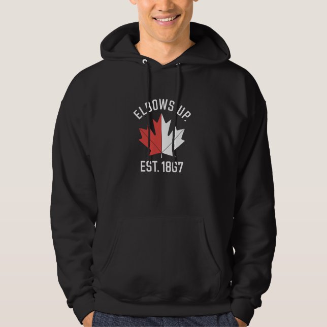 Sudadera Canadienses Apoyan Codos Arriba Canadá Est. 1867 O (Anverso)