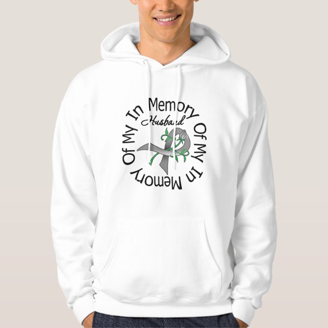 Sudadera Cáncer de cerebro en memoria de mi marido (Anverso)
