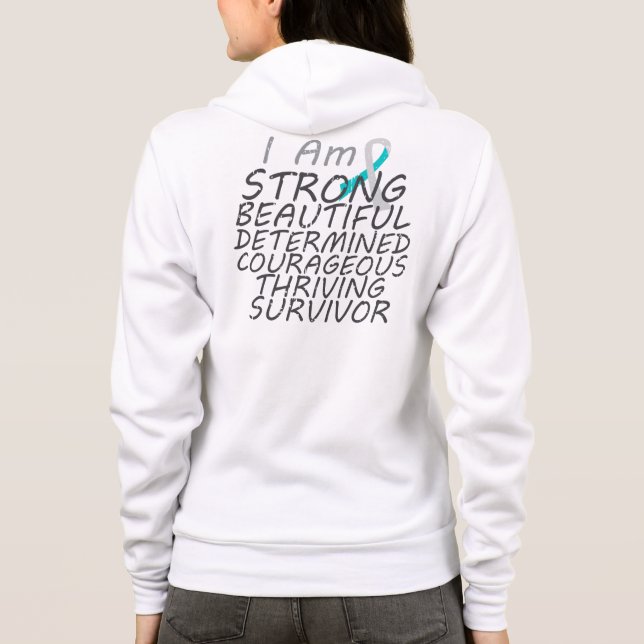 Sudadera Cáncer de cuello del útero soy superviviente (Reverso)