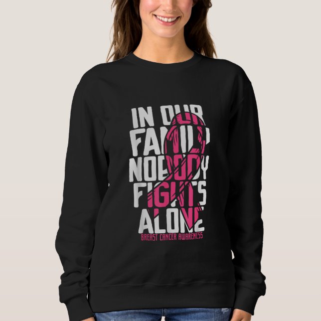 Sudadera Cáncer de Mama Apoyo Cáncer de Mama Familiar Rosa (Anverso)