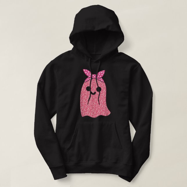 Sudadera Cáncer De Mama Fantasma Gracioso Es La Hoja De Boo (Diseño del anverso)