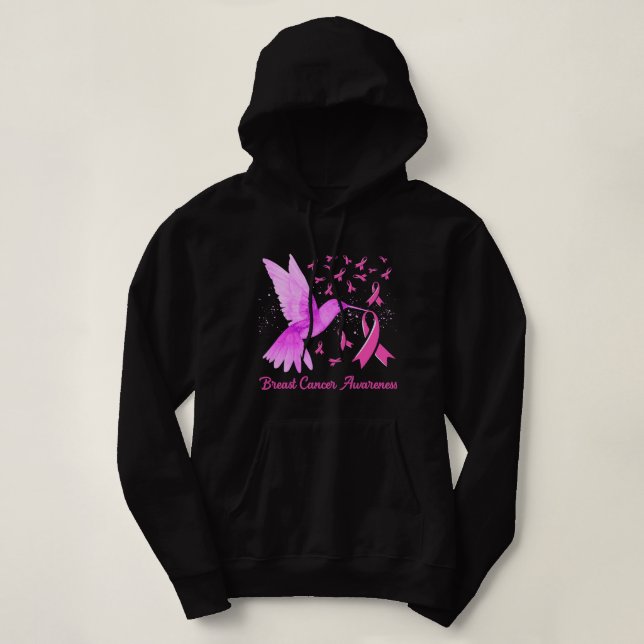 Sudadera Cáncer De Mama Hummingbird Ca De Pechuga De Giraso (Diseño del anverso)