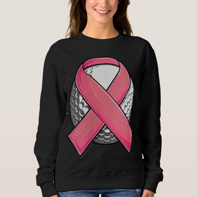 Sudadera cáncer de mama rosa de golf para mujeres (Anverso)
