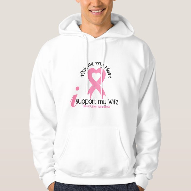 Sudadera Cáncer de pecho apoyo a mi esposa (Anverso)