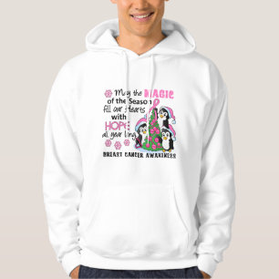 Sudadera Cáncer de pecho de los pingüinos del navidad