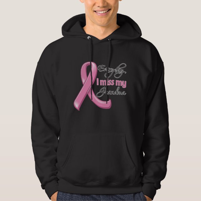 Sudadera Cáncer de pecho diario de Srta. My Grandma de I (Anverso)