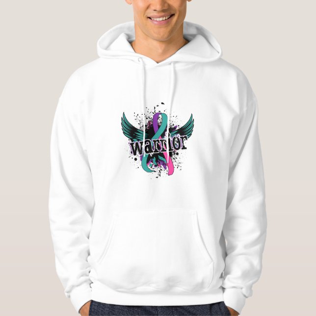 Sudadera Cáncer de tiroides del guerrero 16 (Anverso)