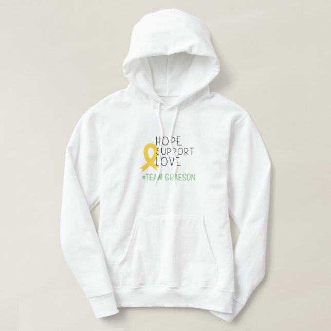 Sudadera cáncer infantil. #teamName personalizado Pullover  (Diseño del anverso)