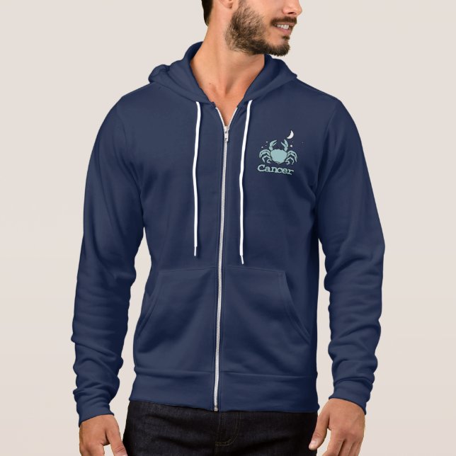 Sudadera Cáncer La chaqueta azul cangrejo zodiaco (Anverso)