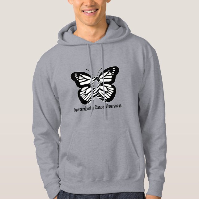 Sudadera Cáncer neuroendocrino Zebra Mariposa de Esperanza (Anverso)