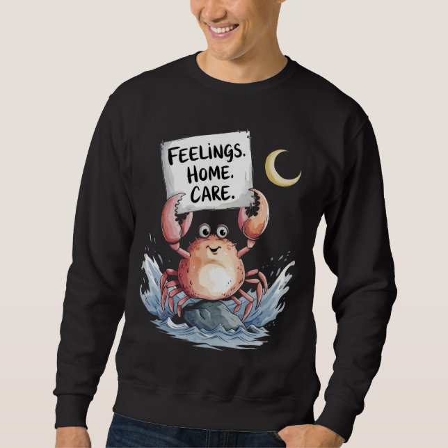 Sudadera Cáncer: Sentimientos, hogar, cuidado (Anverso)