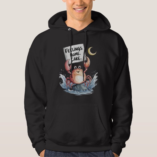 Sudadera Cáncer: Sentimientos, hogar, cuidado (Anverso)