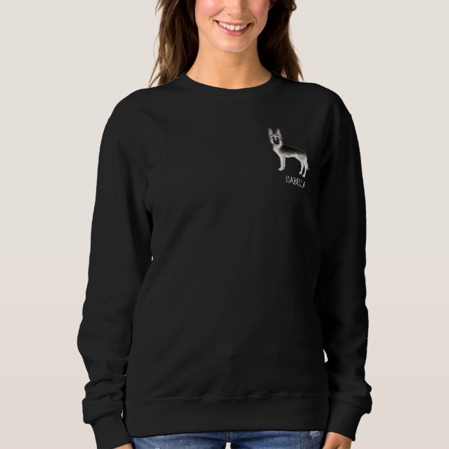 Sudadera Canción de plata perro pastor alemán con texto Per (Anverso)