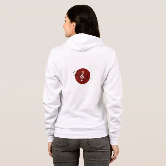 Sudadera Canción y tambor White_Red Hoodie (Reverso completo)
