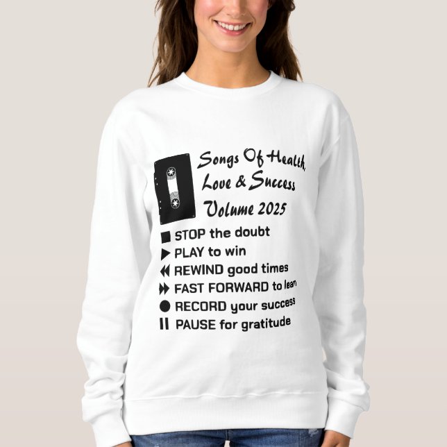 Sudadera Canciones De Salud, Amor Y Éxito 2025 (Anverso)