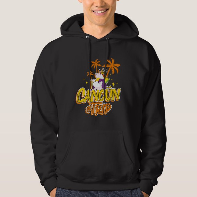 Sudadera Cancun Trip Unicorn Party  Vacation Mexico (Anverso)