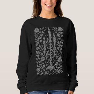 Sudadera Candelabro floral gótico - Arte de línea vintage
