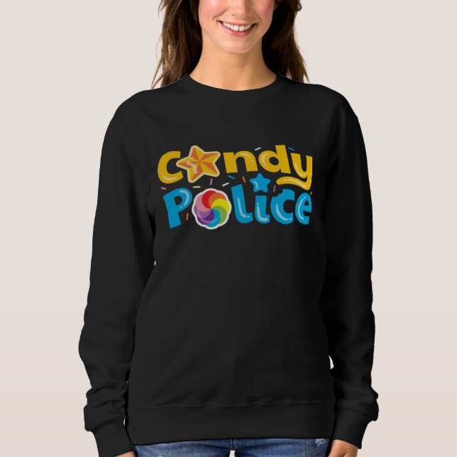 Sudadera Candy Police Cute  Trick Or Treat Halloween Costum (Anverso)