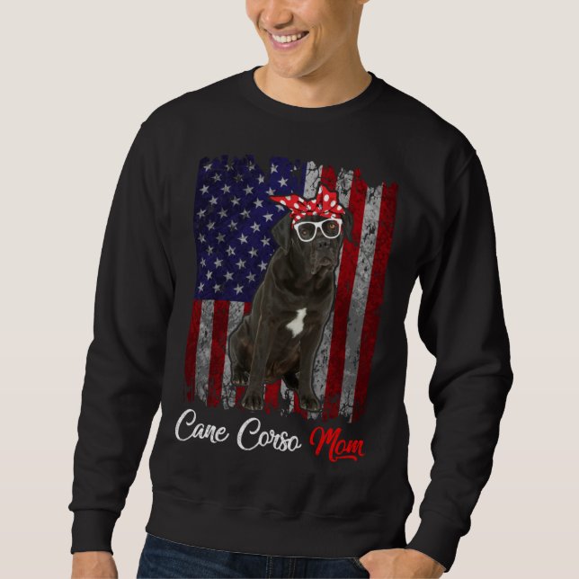 Sudadera Cane Corso Mom American Flag (Anverso)