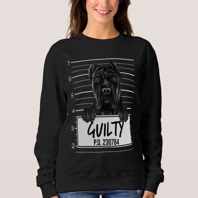 Sudadera Cane Corso Mugshot Guilty Dog (Anverso)